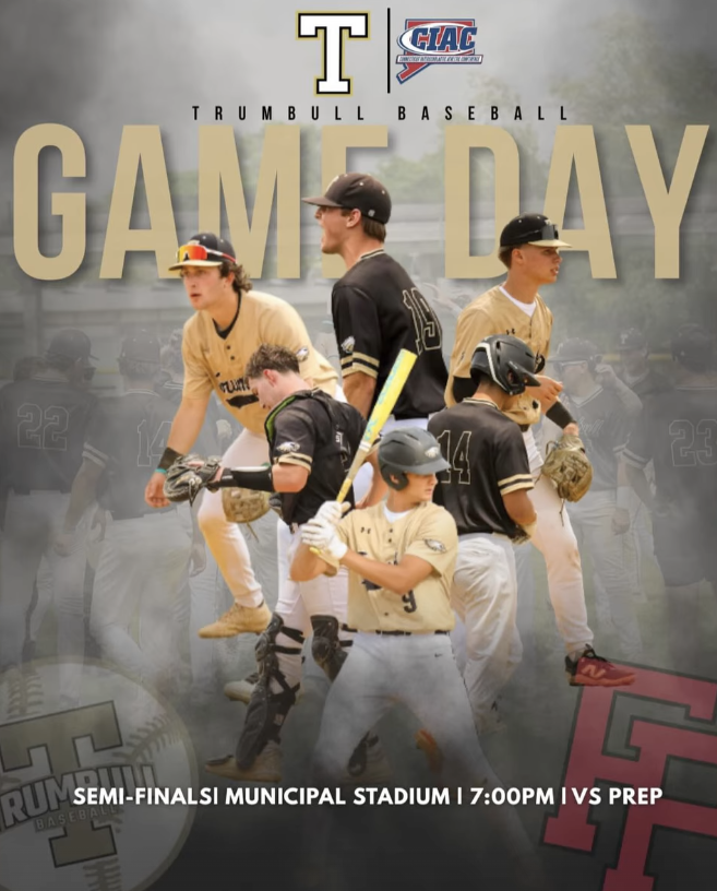 TrumbullAthlet1's tweet photo. TRIP TO STATE CHAMPIONSHIP ON THE LINE!!!

THE BIGGEST AND HIGHLY ANTICIPATED MATCHUP OF THE SEASON!!!

#5 Trumbull (#3 in State) takes on #1 Fairfield Prep (#1 in State) in CIAC Class LL Semifinals!!!

First pitch at 7pm @ Municipal Stadium!  #ctbase https://t.co/L7OSV9xwPD