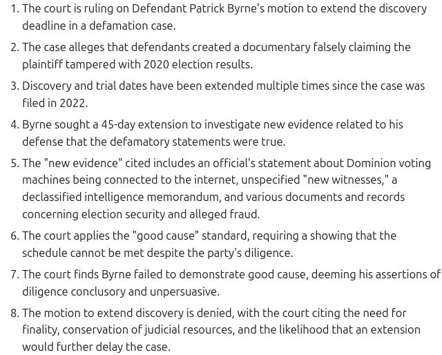 sfoguj's tweet photo. Another L for Patrick Byrne as his motion to extend the discovery deadline in a 4-yr-old defamation case against him is DENIED.
https://t.co/9CnF5gveX1 https://t.co/Y60gAlbNMv