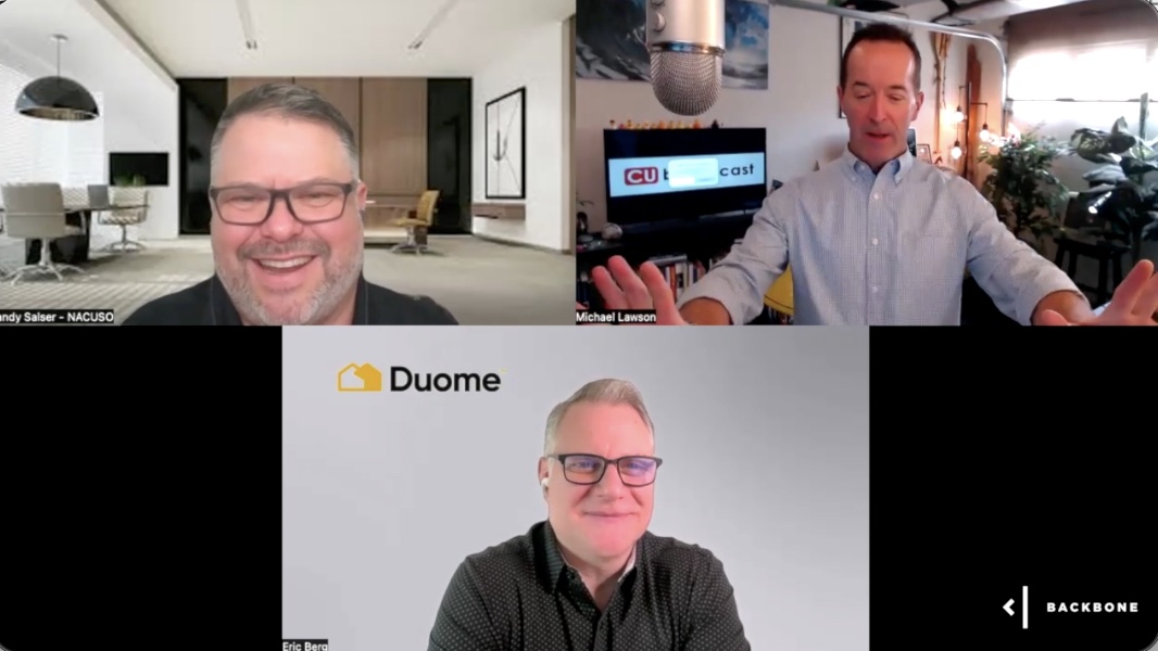 CUbroadcast's tweet photo. Watch NACUSO's Randy Salser and Duome's Eric Berg share reaction to Winning NACUSO's 2026 Next Big Idea Competition #creditunions #financialservices #housing ...   https://t.co/EUgdF2i5P5 https://t.co/t9rnYUhtcU