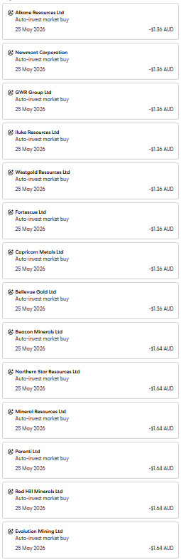 AsxBaby's tweet photo. 25 May 2026

More auto-buy action on these #ASX #GOLD stocks 

$GWR.AX $WGX.AX $FMG.AX $ALK.AX $ILU.AX $RHI.AX $MIN.AX $EVN.AX $PRN.AX $SBM.AX $RND.AX $NST.AX $TBR.AX $BCN.AX $RRL.AX $NEM.AX $CMM.AX $BGL.AX https://t.co/AZ4ONDKaGG