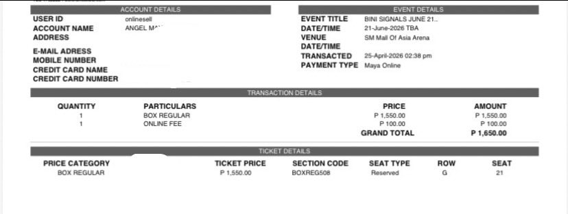 owsk455's tweet photo. WTS LFB

BINI SIGNAL WORLD TOUR DAY 2
BOX REGULAR (1)

-regular price + online fee (1,650)
-unclaimed 
-gusto niyo kaliwaan or d-day
Or meet up para sure iwas scam

Rfs: extra tixxx https://t.co/lTid3ataHw
