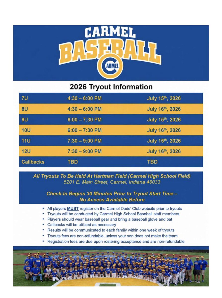 CDCPupsBaseball's tweet photo. Pups baseball tryouts for 2026-2027 are set. Come join an incredible group of boys representing their community! https://t.co/5jjivHMCm4