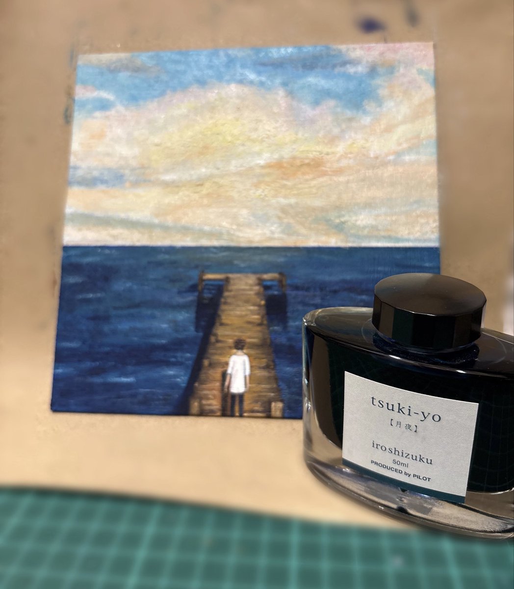 FQb53's tweet photo. 『このままの速さで　今日を泳いで』

ノーチラス描いてみた！！
誰もが心打たれるこのシーン......🫙

月一油絵投稿６月はノーチラスでした✨

#ヨルシカ
#ノーチラス https://t.co/ZlpgwlQKSN