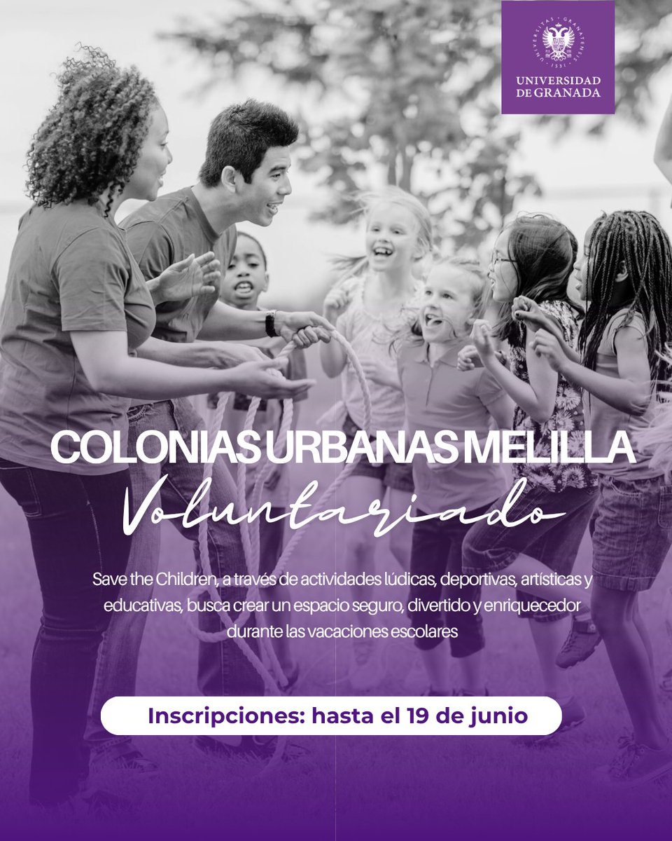 viicsUGR's tweet photo. 💙 ¡Más oportunidades de voluntariado que impulsan tu perfil! 

¿Buscas un plan con sentido para este verano?😎

🚸🏢 Colonias urbanas #Melilla @SaveChildrenEs 
🏅 Copa AKINA 2026 @AKINAEvents 

¡Súmate!🙌⬇️⬇️⬇️
https://t.co/hb9OOa52W4 https://t.co/N140zy2emT