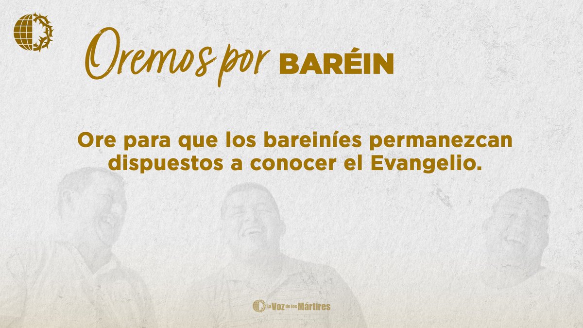 vomespanol's tweet photo. 🇧🇭 Baréin: Ore para que los bareiníes permanezcan dispuestos a conocer el Evangelio.
#orar #cristianos #perseguidos #Cristo #Baréin https://t.co/QZeR40zxIa