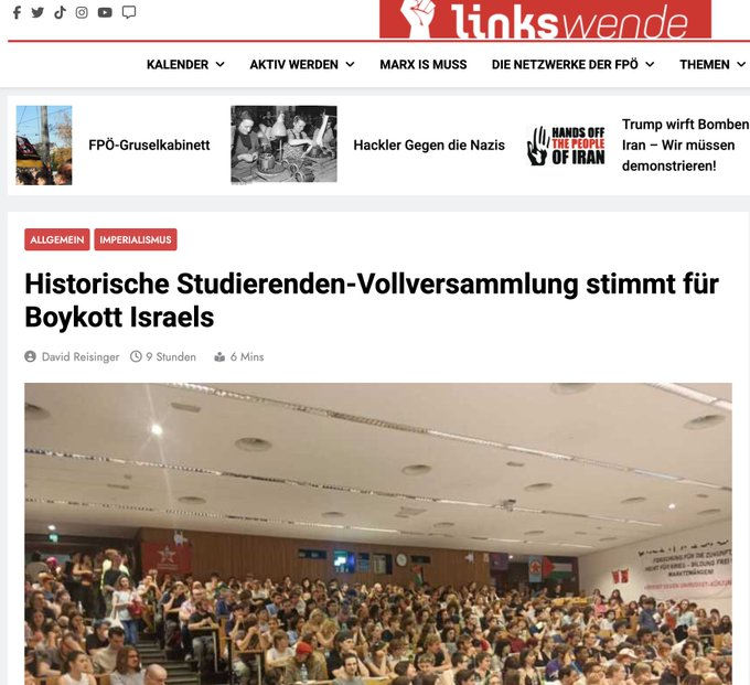 KarimAkramovic's tweet photo. "And strongest among the young."
Noch einmal: Egal: Ob #Leipzig , #Wien ....oder #DerStandard
Die Zukunft und junge Intelligenz pro 🇵🇸! https://t.co/EbCBrJ8Igw