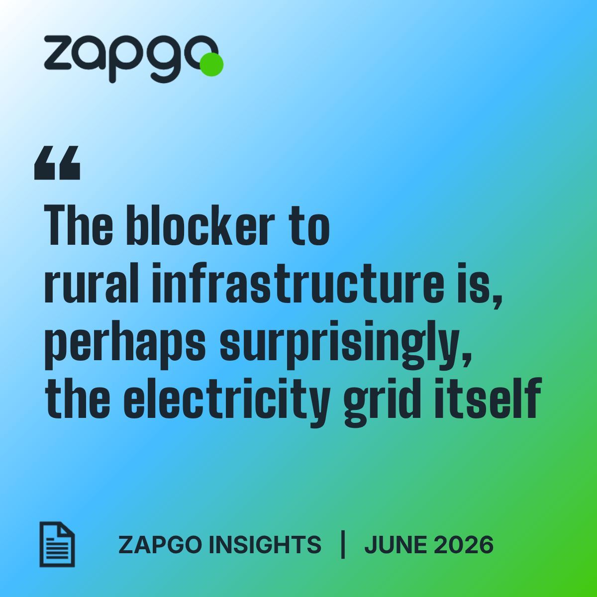 zapgocharging's tweet photo. EV charging is needed across the country, not just in town centres. The biggest challenge facing rural EV charging, however, is hidden underground.

For charge point operators, grid connectivity can be the difference between a site being viable or not. Even where demand exists, limited grid capacity, lengthy connection processes and upgrade costs can delay much-needed infrastructure.

In our latest Zapgo Insights article, we explore why grid connectivity is becoming one of the most important issues facing the future of rural EV charging and discuss how we can overcome this through collaboration with other stakeholders.

Read the full article below:
https://t.co/B8WTuAw0Gx 

#EVCharging #EVInfrastructure #ElectricVehicles #GridConnectivity #ZapgoInsights