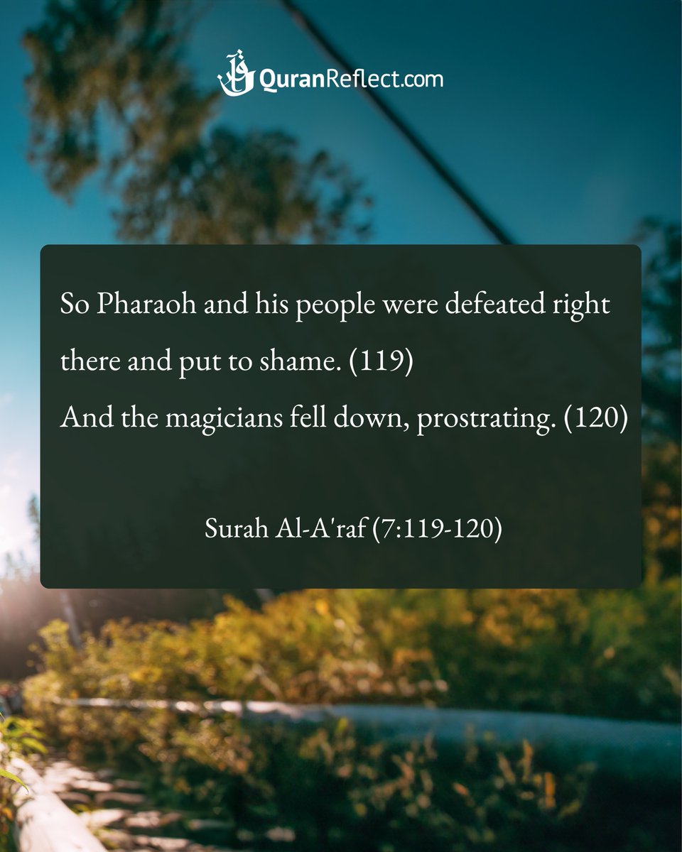 Quran_Reflect's tweet photo. No matter how much falsehood and oppression spread and rise, and how the hasty may be deceived by it: the truth has its destined day to appear and prevail.

Reflection on Surah Al-A'raf Ayah 119-120 by: Hammad Fahim https://t.co/yMZQDCAf3B