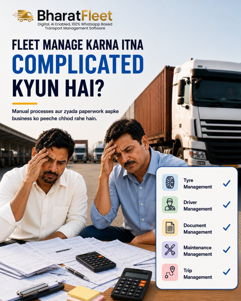 skyrockettech's tweet photo. Stop guessing. Start tracking.

Schedule Free Demo Now at +91 9315218734!
Visit at https://t.co/qJ10NYOA38

#bharatfleet #fleetmanagement #fleettracking #transportmanagement #logisticssolutions #vehiclemanagement #fleetsoftware https://t.co/KytIsPFiqp