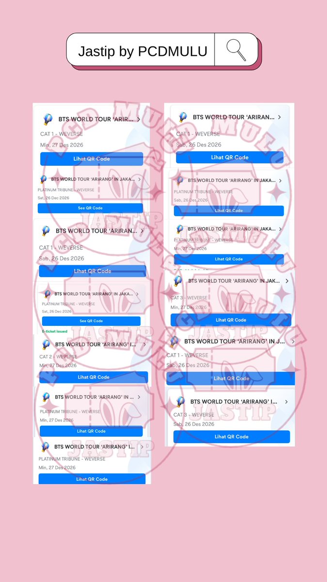 pcdmulu's tweet photo. Secured BTS ARIRANG JAKARTA MEMBERSHIP PRESALE YA ALLAH. WEVERSE. https://t.co/5hZNlWpIsa