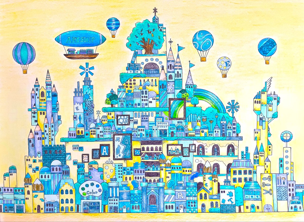 nrnr_renia's tweet photo. 完成🖍️No.077

「画材の王国」より。

#大人の塗り絵 #空想街雑貨店の旅する塗り絵 #西村典子 https://t.co/OFJNgoDm1r