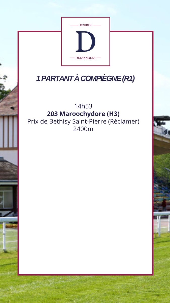 DelzanglesMikel's tweet photo. Aujourd’hui à @HippoCompiegne (R1)

🐎 Maroochydore (B. Van Dalfsen)

« Il a fait des débuts corrects et il devrait afficher des progrès. » https://t.co/7id7dUw6x8