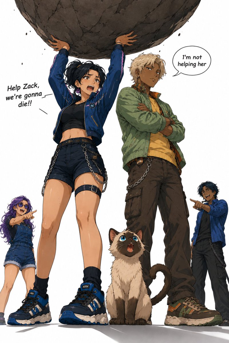 Anime Boulder Rescue Comedy Scene