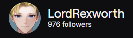 LordRexworth's tweet photo. We are closing in quick on 1000 Twitch followers! 🤯

To the 976 of you Nobles who follow or subscribe, thank you so very much! 💙 https://t.co/cvpAtDNz6f