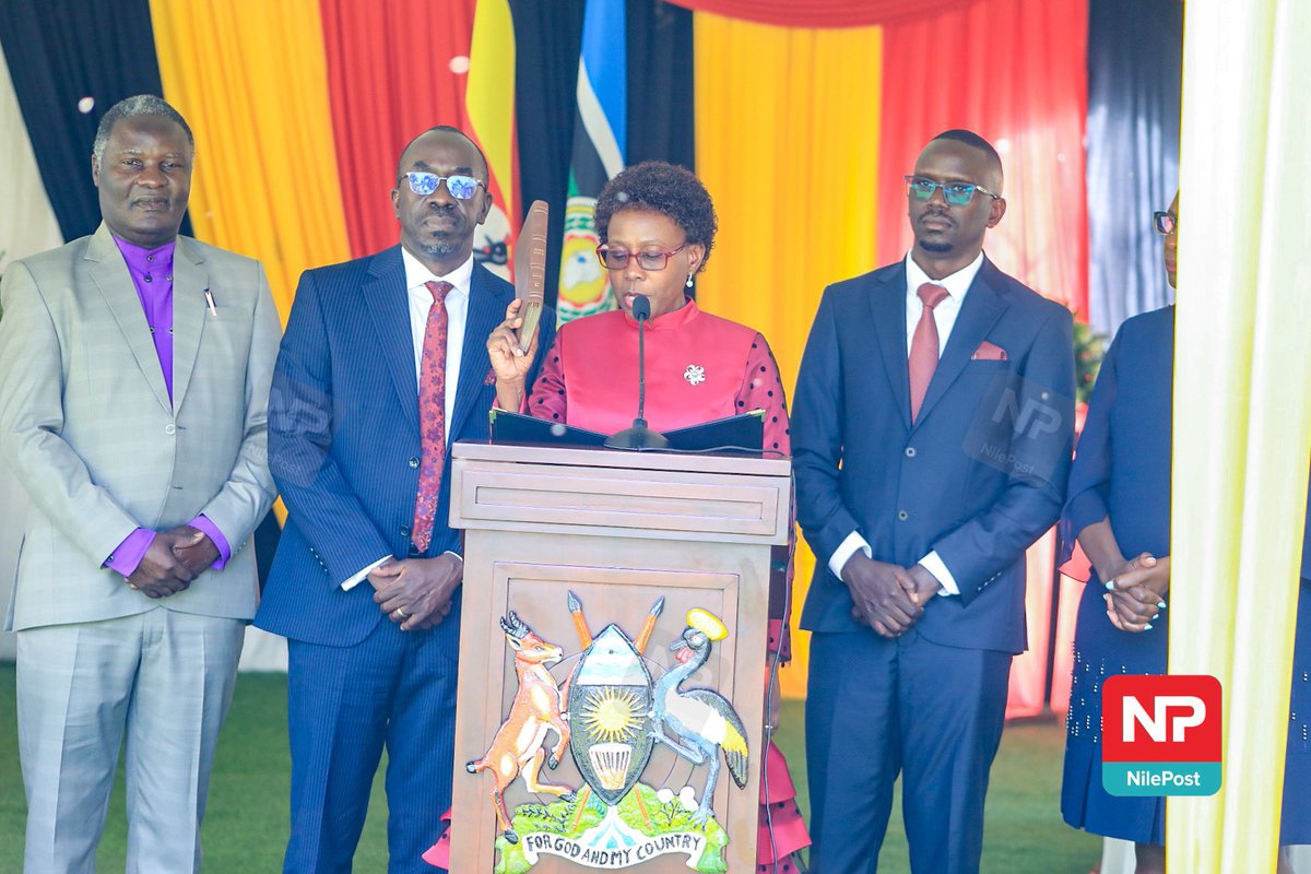 JaneRuth_Aceng's tweet photo. I was officially sworn in yesterday as the Government Chief Whip. I am grateful to H E @KagutaMuseveni for trusting and appointing me. I look forward to a great term of unity, discipline and transformation. 

📸: @francis_isano https://t.co/EYImCGEsxq