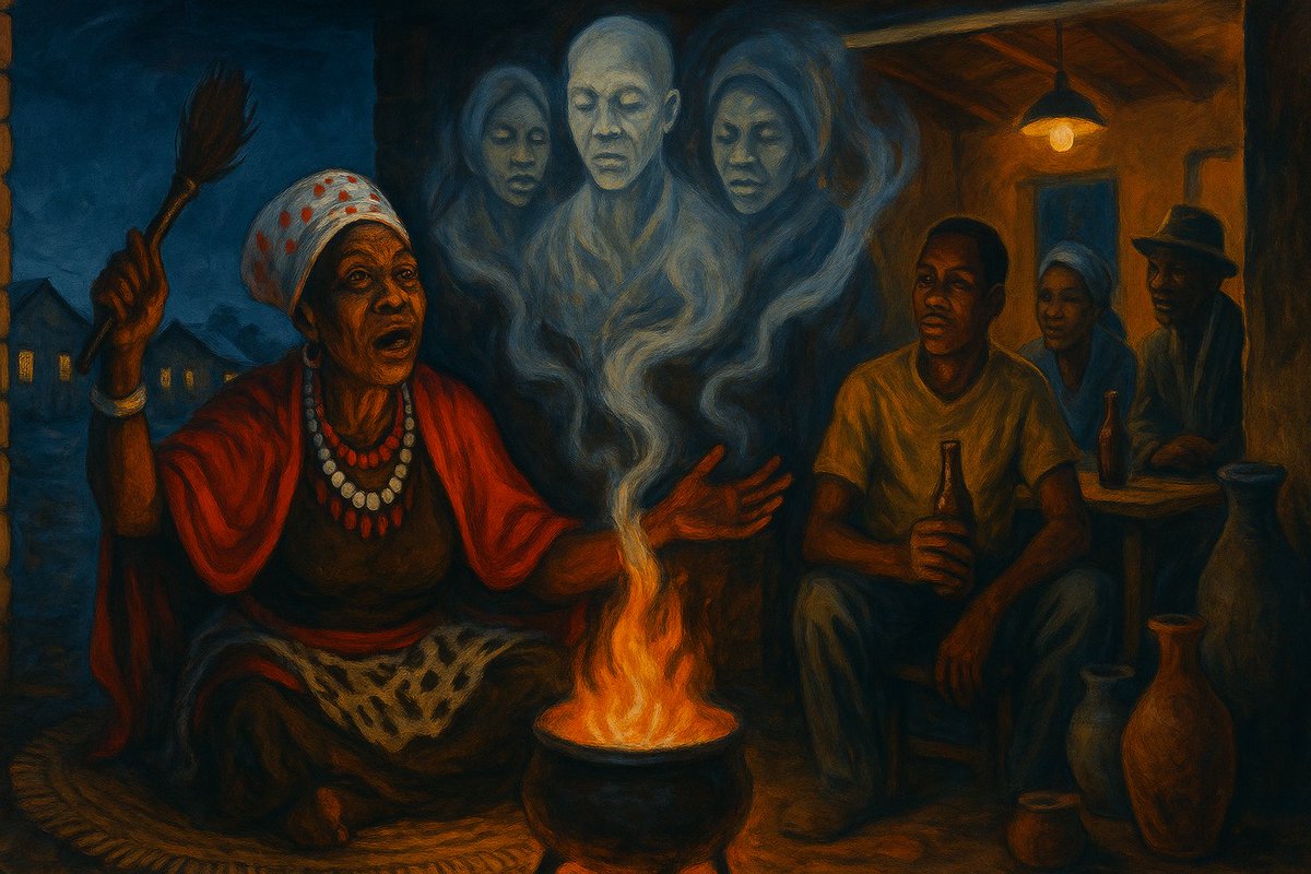 thrine_creates's tweet photo. 📖 New Story: The Sangoma's Warning
🎭 Genre: Urban fantasy

"The fairy lights flickered as a cold breeze swept through the shabeen, carrying the scent of rain an..."

Read the full story at: https://t.co/UeBfVKp8AG

🎧 Listen: https://t.co/YR715NwhHY

#Soweto #Sangoma #Ancestors #shortstory #amwriting