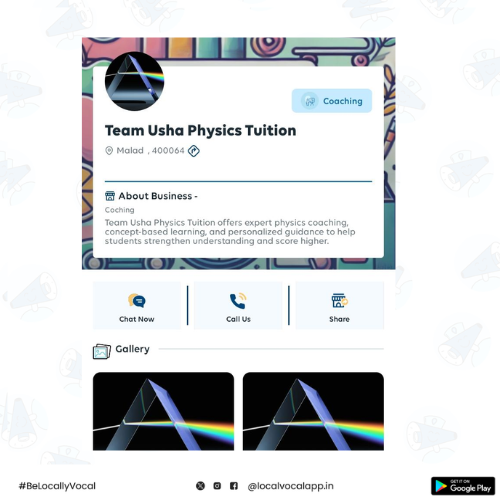LocalVocalApp's tweet photo. ⭐ Physics Made Easy with TEAM USHA Physics Tution⚡
📣 Enroll Today!
📞 9819150277
🤝 Collaborate with LocalVocal to promote your own business on various social media platforms:
https://t.co/Wpva347iIa
#TeamUshaPhysicsTuition #LocalVocal #PhysicsTeacher #Trending https://t.co/41VtCMaBpZ