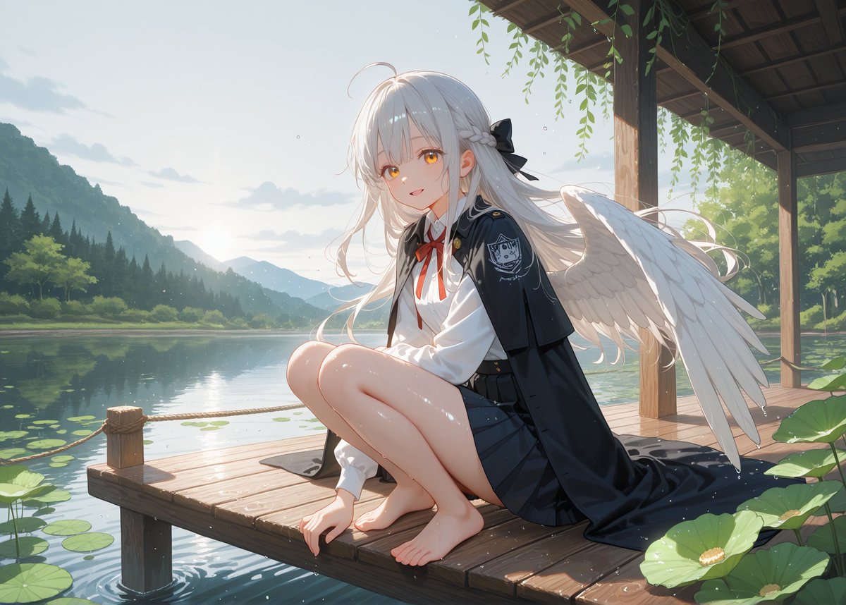 Maccha_tan's tweet photo. 「雨が上がってお日様が顔出してるよ」
火曜日午後  梅雨の合間の天気と天使ちゃん💫
#AIart️️️️️️️️️️️️️️️️️️️️️️️️️️️️️️️️️️️️️️️️️️️️️️️️️️️ #AIイラスト https://t.co/5N9uIW2wc2