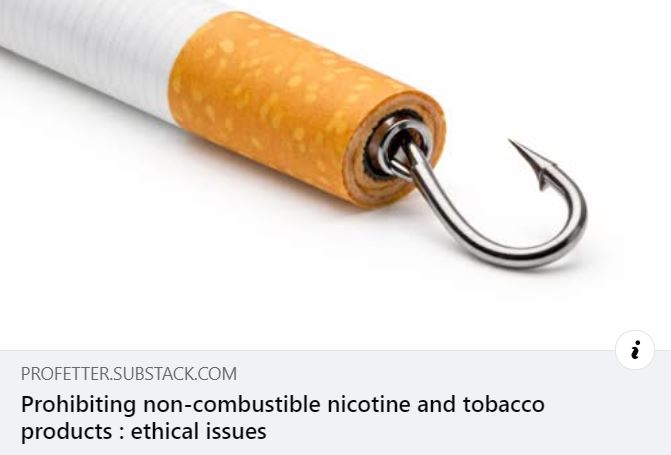 FernandDurand3's tweet photo. Jean-François Etter Interdiction des produits non combustibles contenant de la nicotine et du tabac : questions éthiques Ces interdictions violent tous les principes de la bioéthique, de l'éthique en matière de santé publique et de la bonne gouvernance. https://t.co/7hJiovukCY https://t.co/SWKnwIzC4f