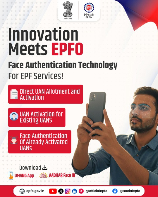 socialepfo's tweet photo. EPF Services Now Even Easier with Face Authentication Technology!  

✅ Direct Allotment and Activation of UAN
✅ Activation of Existing UAN
✅ Face Authentication of Active UAN

#EPFO #FaceAuthentication #EPFOWithYou #HumHainNa https://t.co/lPFNskS4wM
