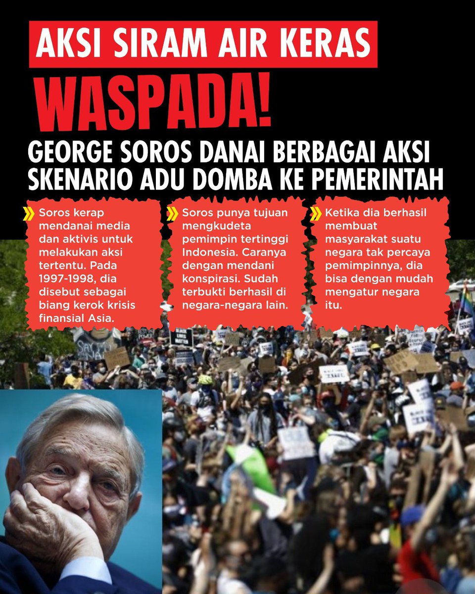 Ultraman_PCX's tweet photo. George Soros mengambil keuntungan dari kerusuhan di Indonesia
Indonesia
#AntekSoros https://t.co/qauHMahZsy