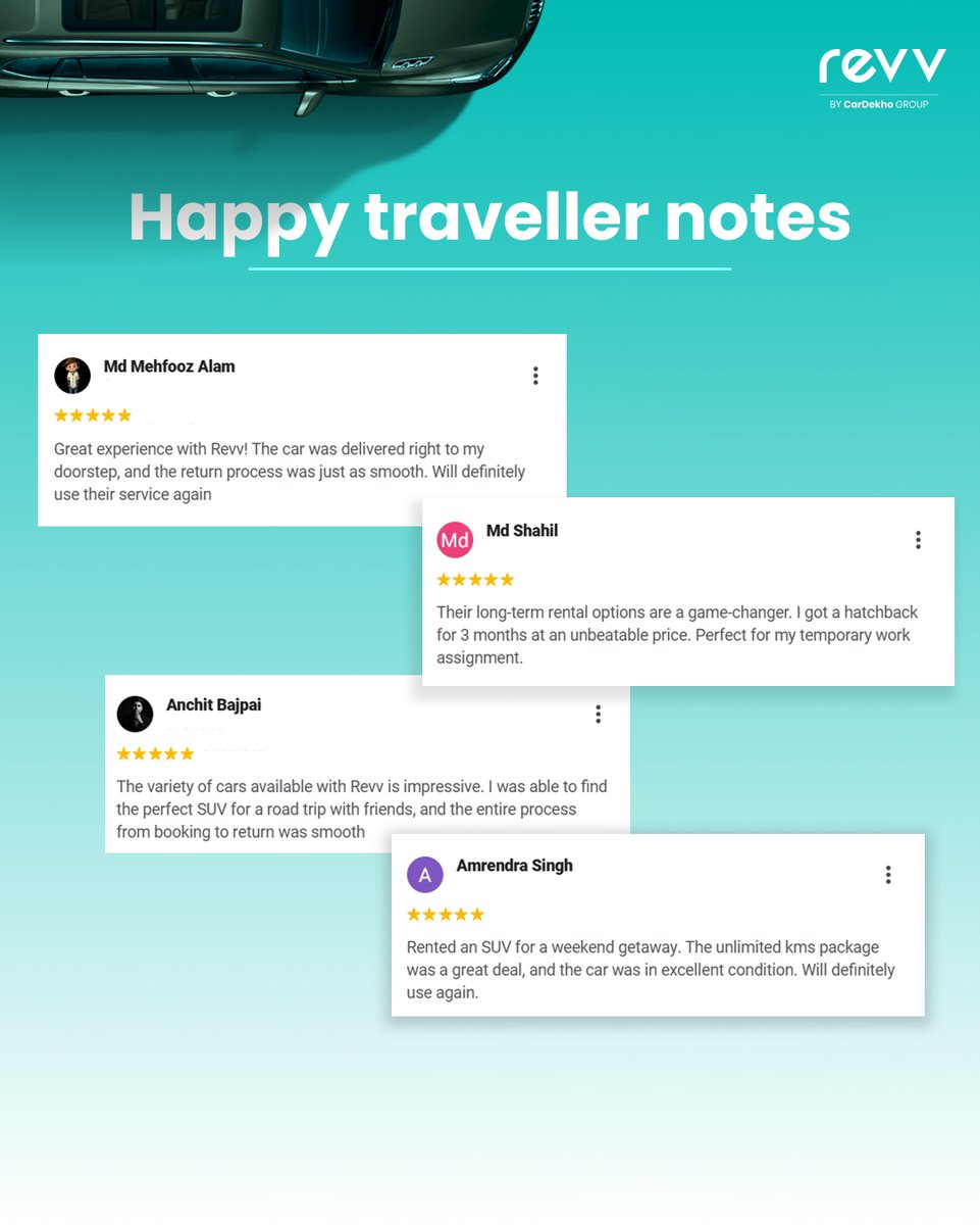 Revv_India's tweet photo. Revv; For your best memories and best trips.

#KhudSeChalao https://t.co/icxQxj60MI