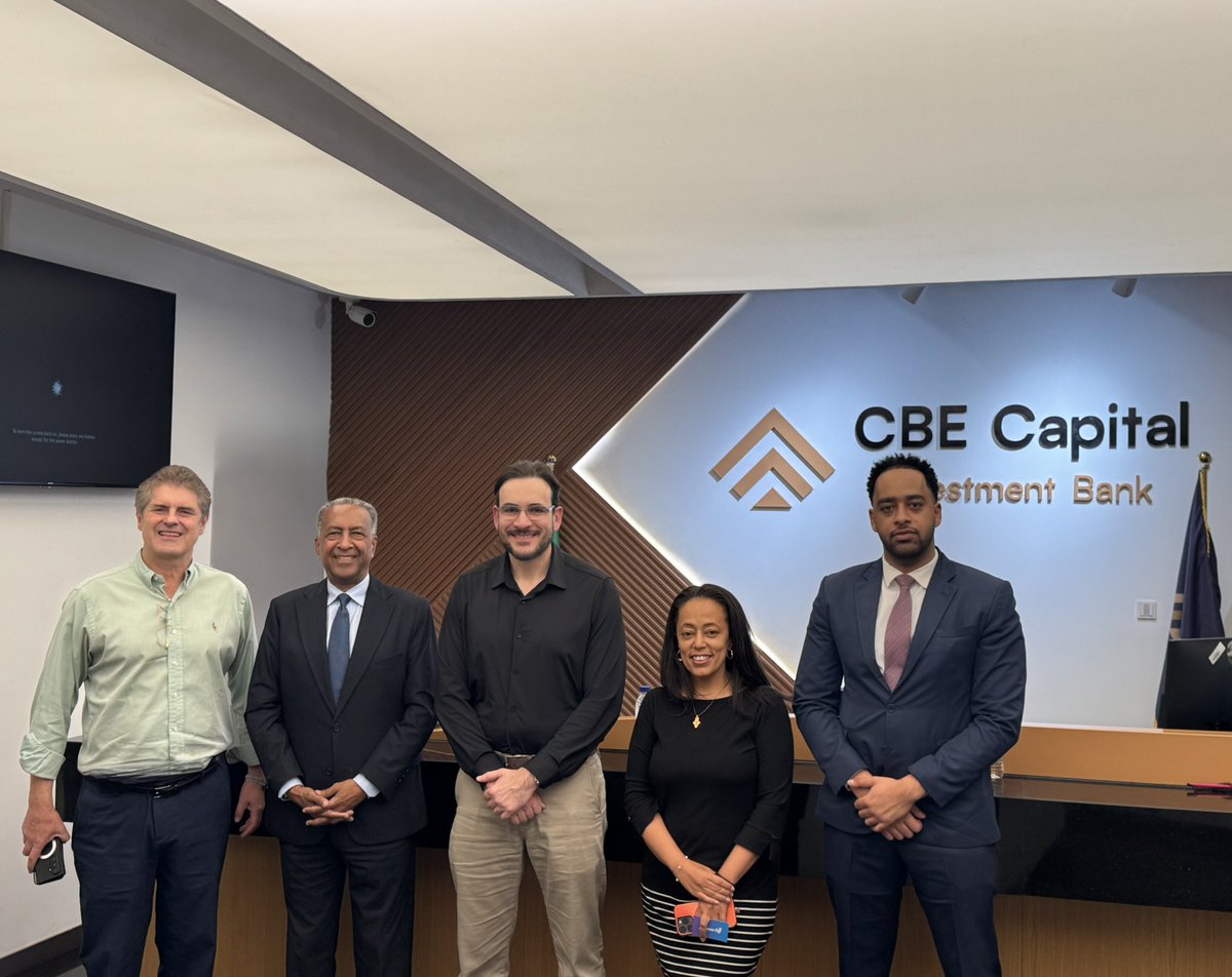 Zemedeneh's tweet photo. One of the largest infrastructure investors in Latin America, based in Brazil, visited CBE Capital’s headquarters in Ethiopia to discuss investments in real estate, transport, logistics, mining, agro.

@CBECapitalSC: A world-class investment bank partnering with global investors. https://t.co/0d0O2JJcFp