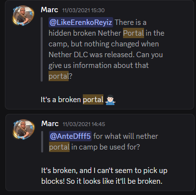 Foquito_Azul's tweet photo. @Marmitex78 Its funny how it was probably scrapped and replaced with just using the map (and having the cooler portal in the merchant cave) and even so, the devs still addressed the situation in a silly way during QnAs https://t.co/jH9lppSoKl