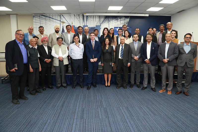 USCSIndia's tweet photo. CS Delhi, in collaboration with ICEA, supported CTA delegation visit to India to promote CES and strengthen engagement with India’s tech ecosystem. The delegation met senior officials from MeitY &amp; DPIIT and joined a CXO Roundtable in New Delhi on global innovation opportunities. https://t.co/jcDmsXoNfS