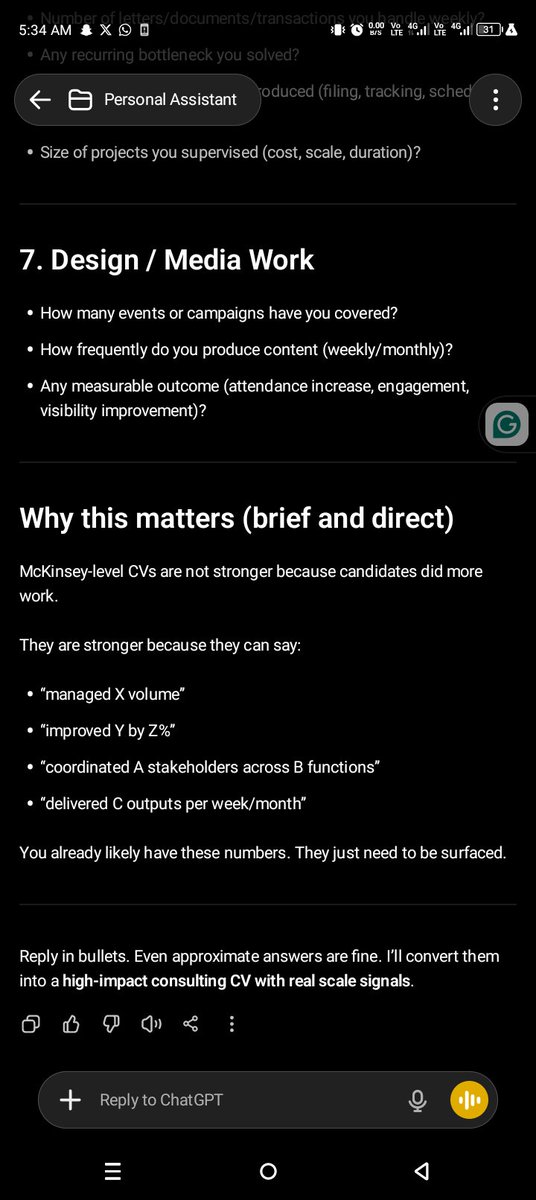 SolomonDago's tweet photo. One CV lesson from my McKinsey application:

Most people underestimate their profile because they don't quantify it.

Don't just say what you did.

Show: • How much • How often • For how many • What changed

Numbers turn experience into credibility.

#CVWriting #CareerGrowth https://t.co/VSEiUVDbhZ
