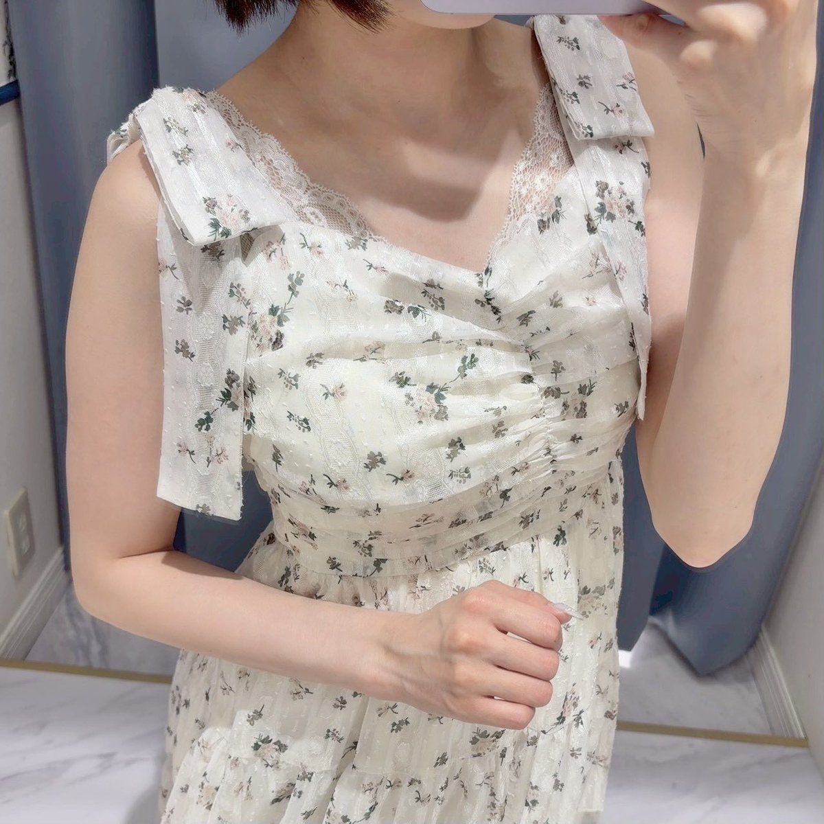 渋谷店💕 #バストギャザーリボンキャミop Price ♡ ¥11,800 Color