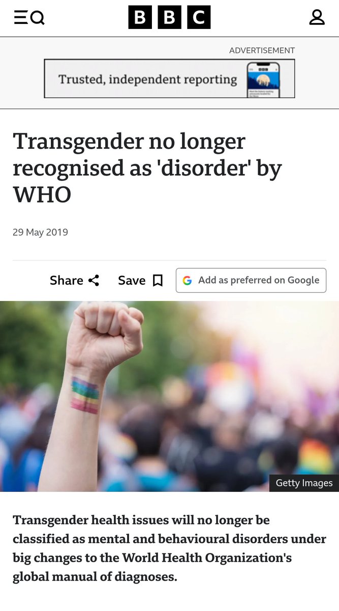 FoolproofMoe's tweet photo. @JrLibra93 @Breadluga9131 @WokeEggProject No, they don't. Major medical organizations EXPLICITLY do not classify being transgender as a mental illness. You're confusing gender dysphoria with being trans itself. https://t.co/tQ4jlzwyOm