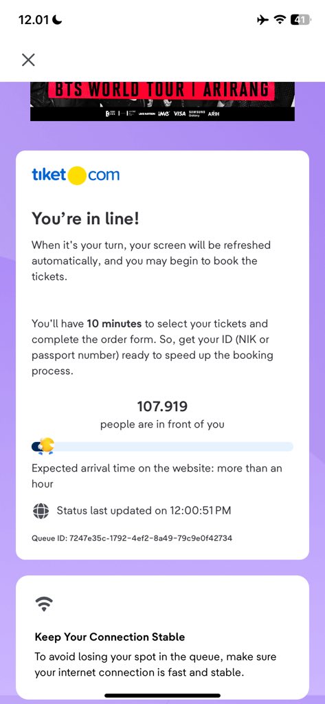 Can⁷ 🎠 GOING TO BTS CONCERT ARIRANG JKT tweet media