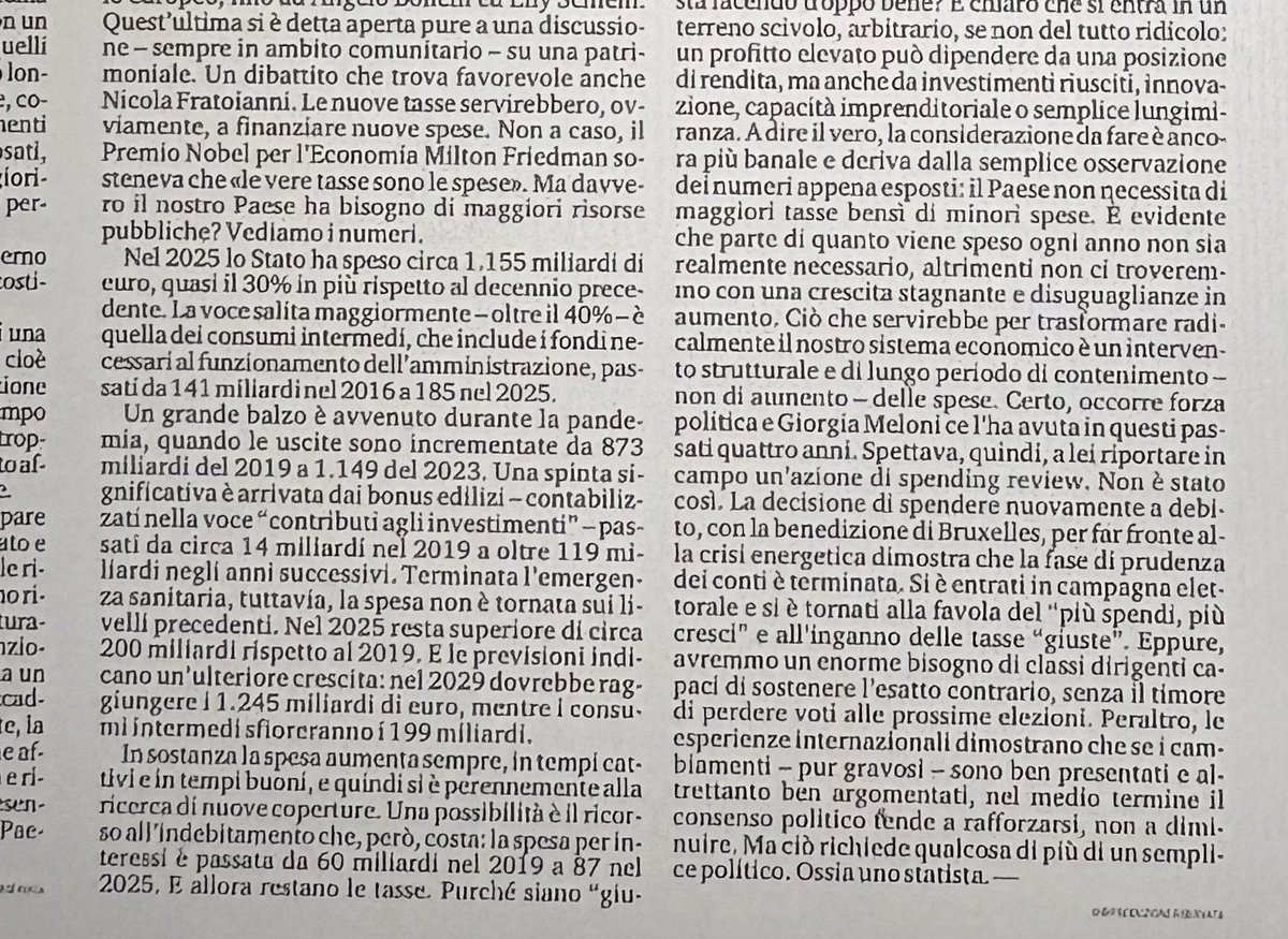 VeroDeRomanis's tweet photo. Mio art @LaStampa 
Tentazione di aumentare le tasse (extra profitti o patrimoniale) per + spesa è bipartisan. E, invece, andrebbe ridotta. 
Esperienze internazionali dimostrano che se i cambiamenti sono ben presentati il consenso politico tende a rafforzarsi, non a diminuire. https://t.co/boFCJAUFrg