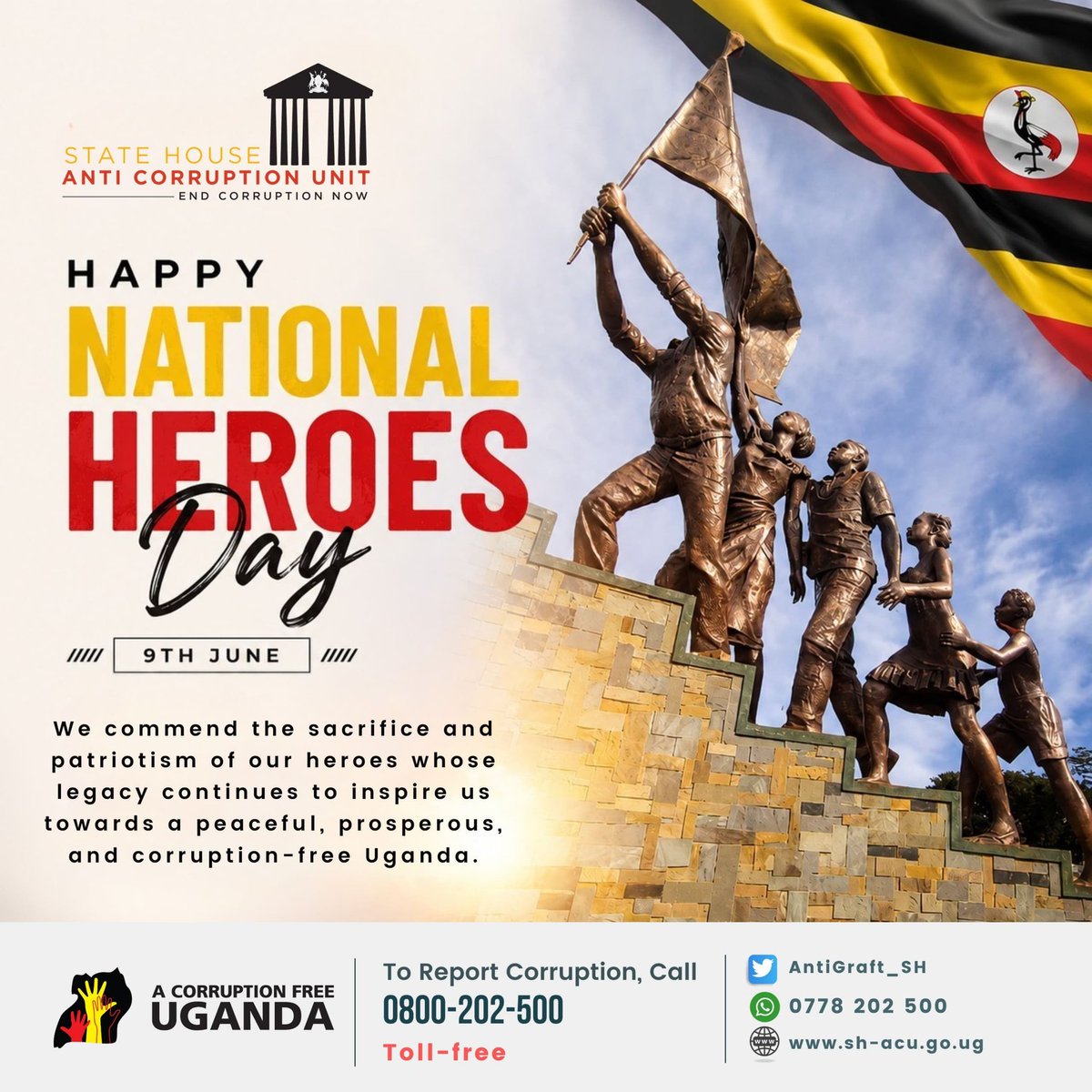 NatureebaB14244's tweet photo. @AntiGraft_SH . Today we honour and value your Patriotic sacrifice and legacy continues to inspire everyone towards a peaceful nation and a corruption free Uganda 🇺🇬
#HappyHeroesDayUg 
#ExposeTheCorrupt https://t.co/x2VBRhZWqY