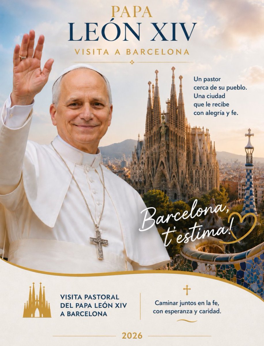 angustiasbcn's tweet photo. 𝗕𝗔𝗥𝗖𝗘𝗟𝗢𝗡𝗔 𝗥𝗘𝗖𝗜𝗕𝗘 𝗛𝗢𝗬 𝗔 𝗦𝗨 𝗦𝗔𝗡𝗧𝗜𝗗𝗔𝗗 𝗘𝗟 𝗣𝗔𝗣𝗔 𝗟EO𝗡 XIV
 https://t.co/qNQNKSStnL

@Pontifex_es @esglesiabcn @catedralbcn https://t.co/lBlKEM2huW