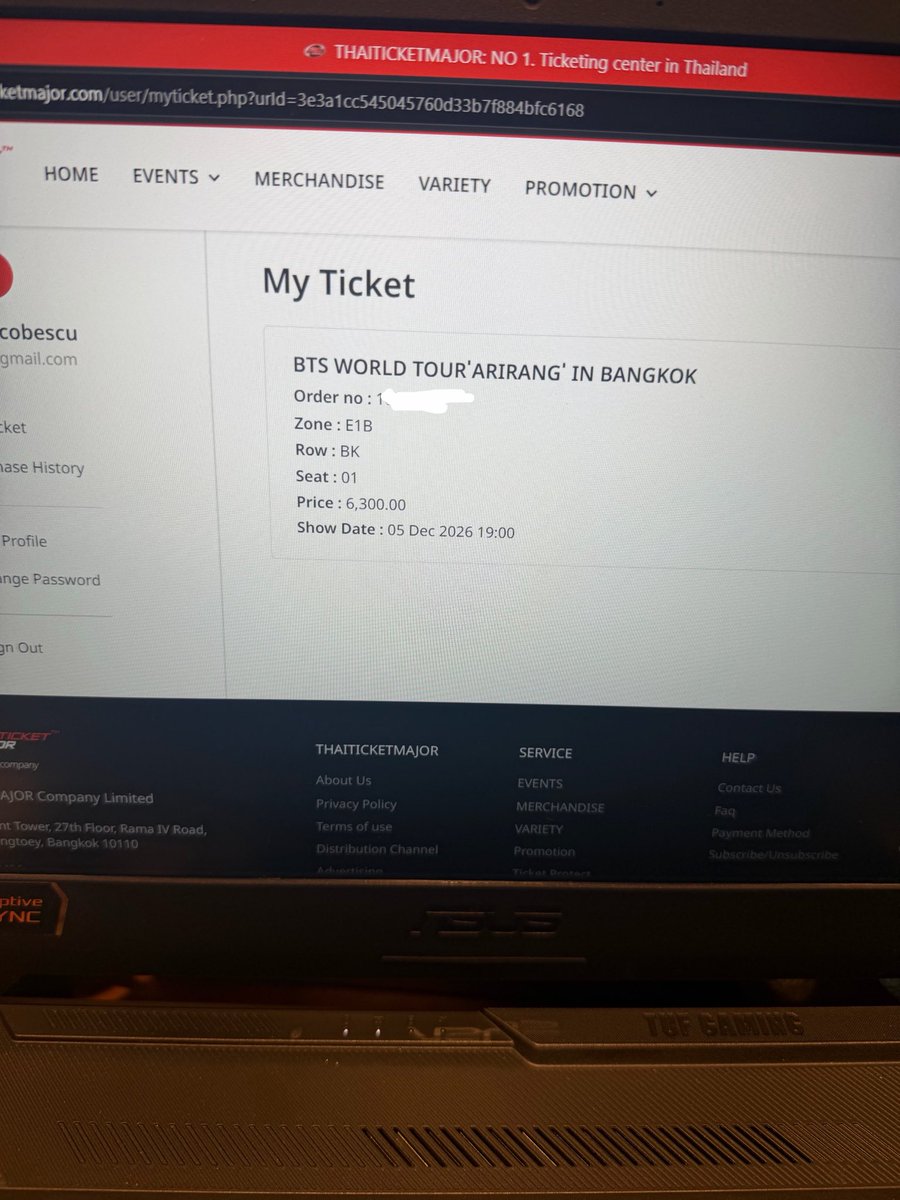 esterrataking's tweet photo. Secured my ticket for Bangkok too

#BTS_WORLDTOUR_BANGKOK https://t.co/ya1koSeQik