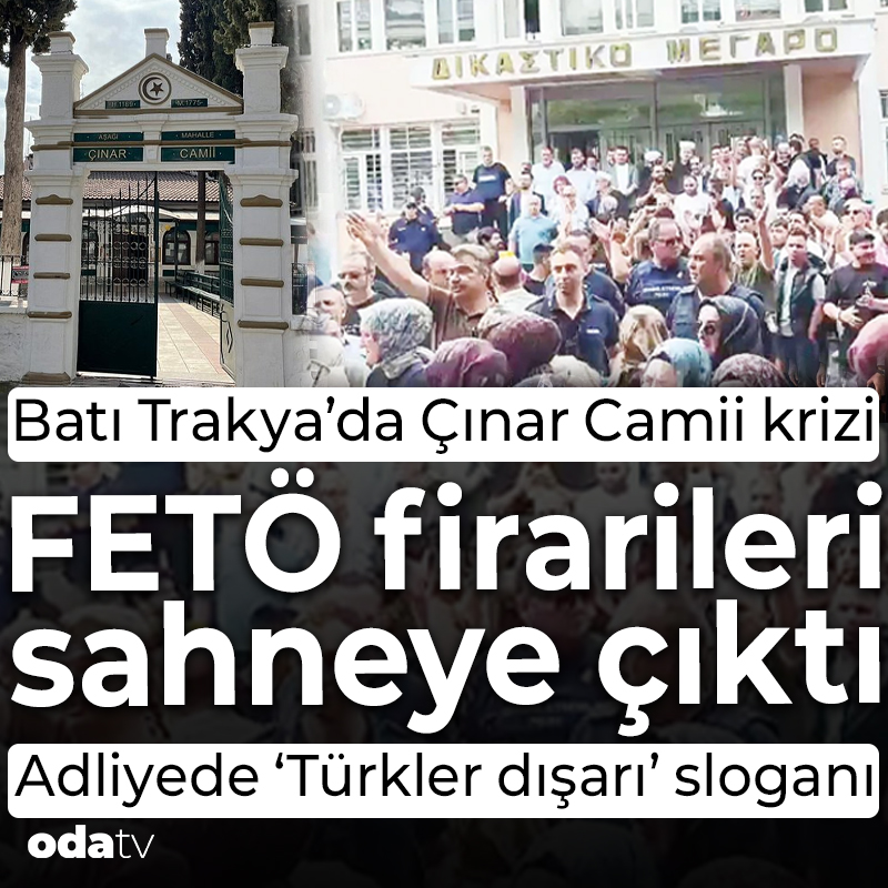 odatv's tweet photo. Yunanistan'ın İskeçe şehrinde dört Batı Trakya Türkü'nün yargılandığı müftülük davası ertelenirken adliye önünde "Türkler dışarı" sloganları atıldı. İskeçe Seçilmiş Müftüsü Mustafa Trampa, provokasyonu Yunan destekli FETÖ firarilerinin yaptığını belirtti. https://t.co/eaN2Knw4Ud https://t.co/Pw8R2dvo0w