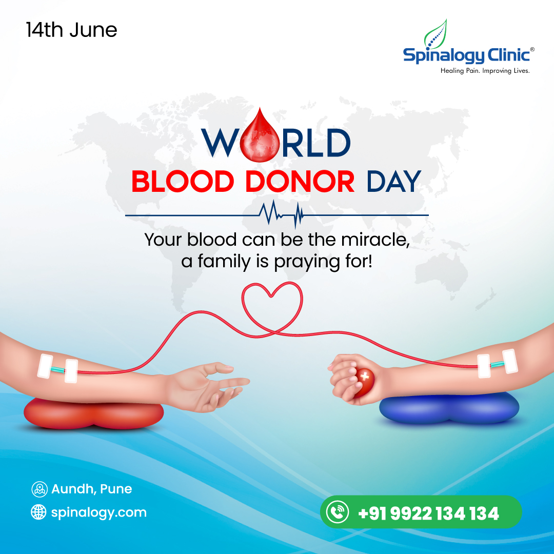 spinalogy's tweet photo. Your blood. Their hope. ❤️

For families waiting outside an ICU, one blood donor can mean everything. This #WorldBloodDonorDay, donate blood and help save lives. Every drop is a promise of hope.

#DonateBlood #BloodDonation #GiveBlood  #DrKiranShete #Spinalogy #PuneClinic https://t.co/3yZSzJ0p7a