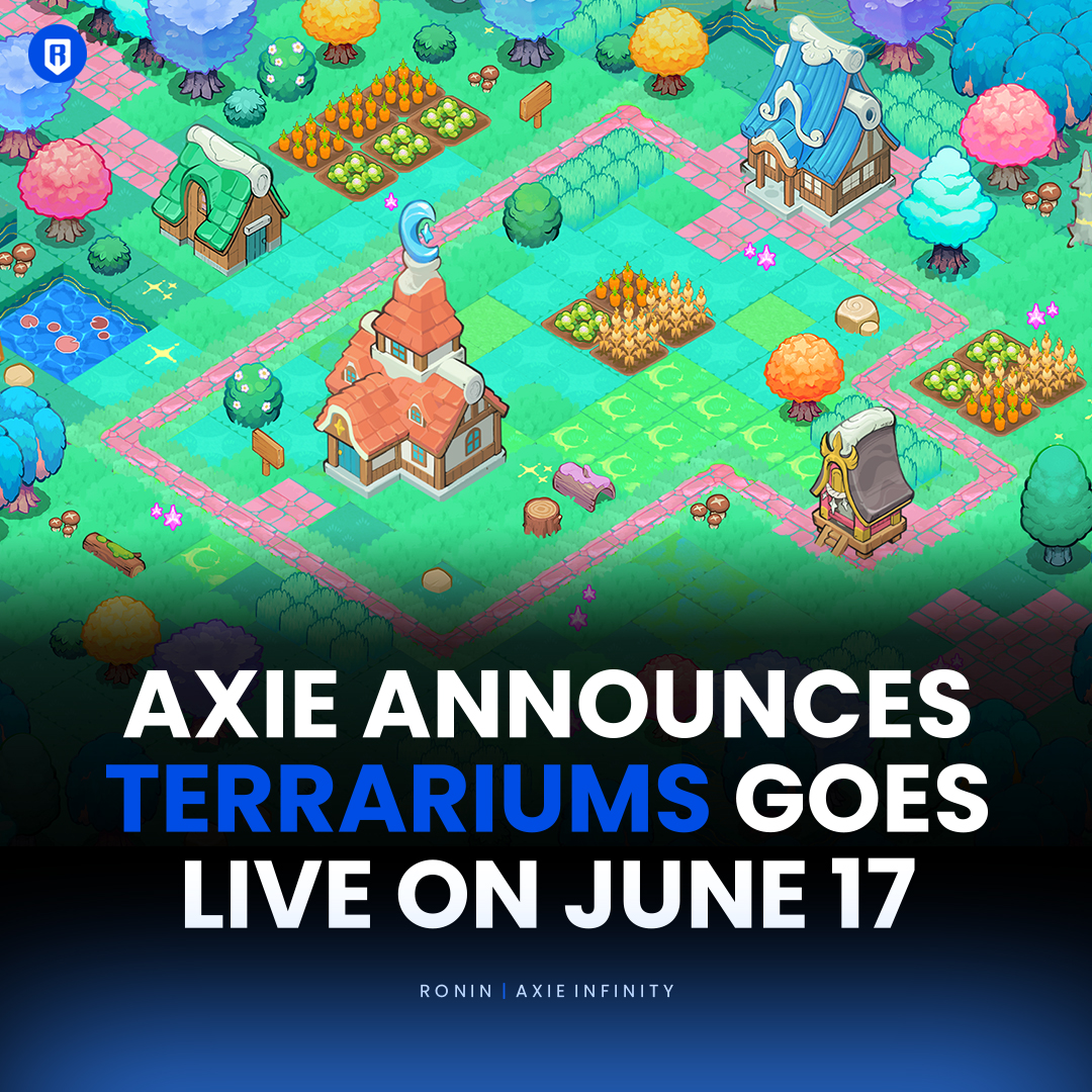 Ronin_Network's tweet photo. Axie Infinity land gameplay enters a new chapter on June 17.

Are your Axies and plots ready? https://t.co/twhdRSSC1s