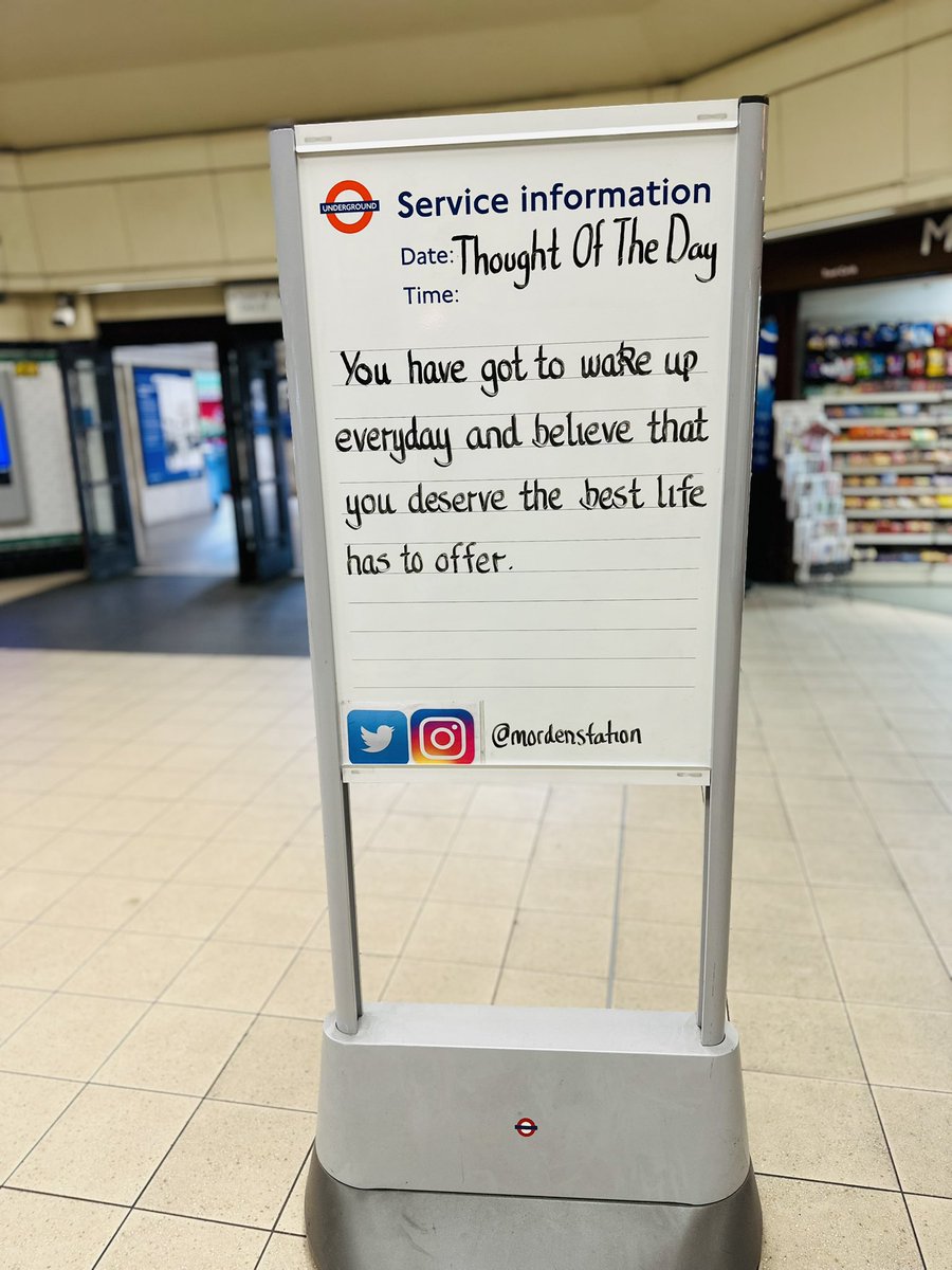 MordenStation's tweet photo. Tuesday 9th June 2026 Thought Of The Day From Morden Underground Station https://t.co/fHktutNCaG