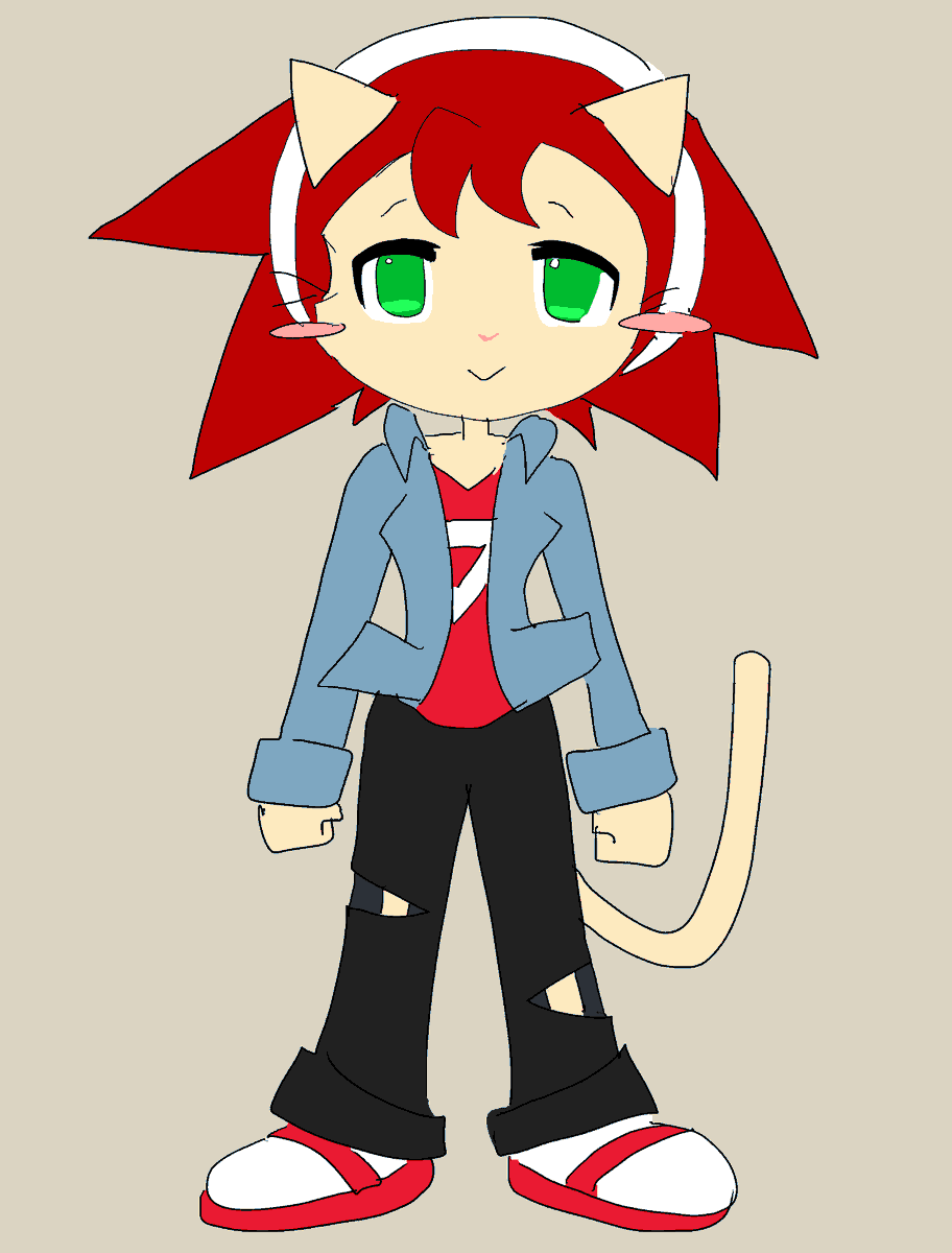 Mrw1zart's tweet photo. i was thinking of a casual fit for emerald

a outfit where she's not working
where she's not participating in puyo battles 

just her being herself https://t.co/SzXdtMB05v