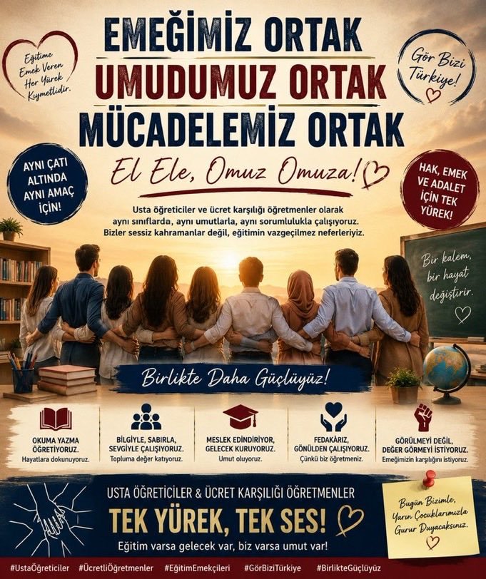 p_yasl36172's tweet photo. Yıllarımızı eğitime verdik, binlerce öğrenci yetiştirdik. Ama ne usta öğreticinin ne de ücretli öğretmenin adı bir gün bile güvenceyle anılmadı. Emeğimizin bu kadar kolay göz ardı edilmesi çok üzücü. Artık sesimizi duyun!
#SonunaKadar
USTA ÜCRETLİ ELELE https://t.co/d7IJs3oJPj