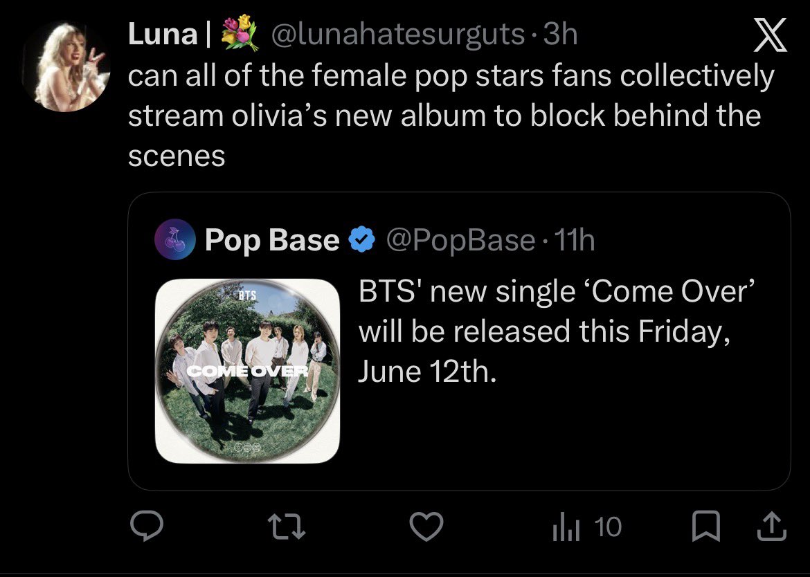 miniseeri's tweet photo. Bighit has been pushing come over as a proper single and we also got antis everywhere trying hard to block us. Come over is a BTS SINGLE. I HOPE ARMYS WILL SHOW UP AND SHOW OUT ON FRIDAY WITH ALL THEIR ACCOUNTS AND PUSH COME OVER TO NUMBER 1 AND ALSO ARIRANG!!! we are giving 100% https://t.co/BAVaTrWC4z