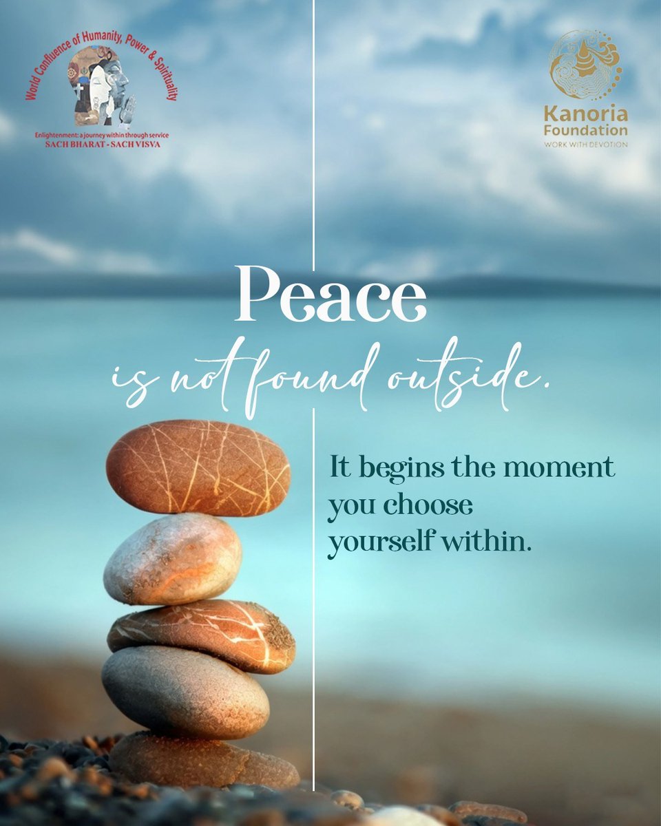 WCHPS2021's tweet photo. Peace is not something we chase—it is something we awaken within. 🌿
The journey inward is where serenity truly starts. ✨

#WorldConfluence2025 #KanoriaFoundation #PeaceWithin #InnerPeace #Spirituality #Mindfulness https://t.co/W6rTm1xkHZ