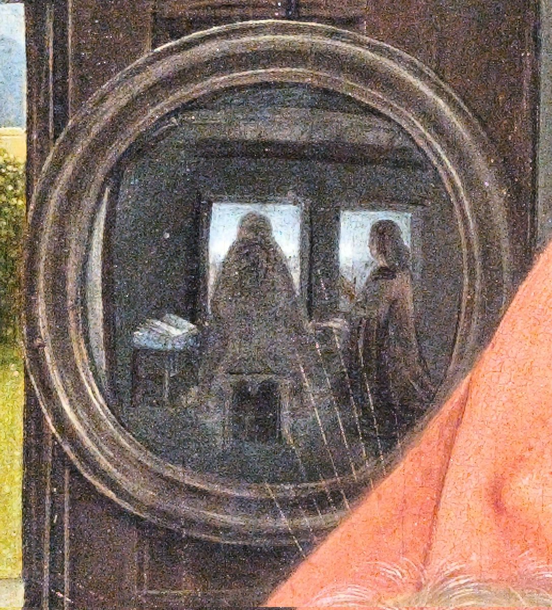 alfredlanda's tweet photo. Los espejos, virtuosismo técnico de Hans Memling para juntar la escena. https://t.co/6KyU6RGOwC