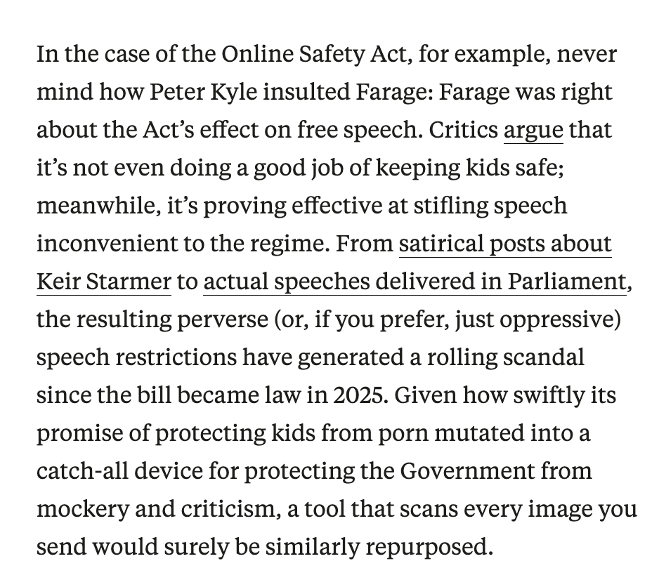 moveincircles's tweet photo. We're being pressured to accept digital surveillance by default, under the banner of child safety. The proposals stink, and should be fought tooth and nail - because we've already seen the inevitable resulting mission creep in the "Online Safety Act": https://t.co/zojRH3Hkto