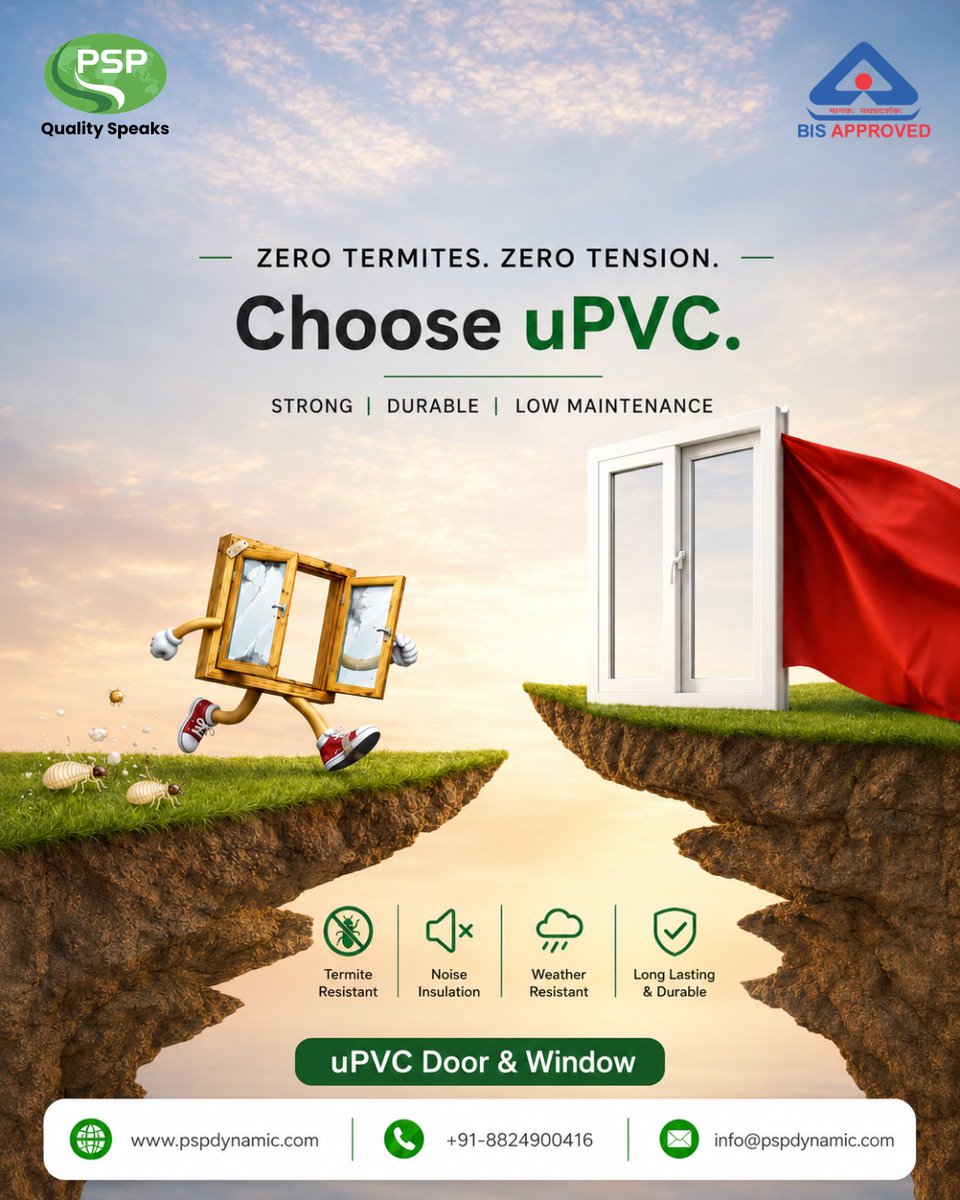 DynamicPsp's tweet photo. Say goodbye to termites and tension with smart home upgrades!

Contact Us:- 8824900416

#upvcwindows #homerenovation #interiordesign #pspupvc https://t.co/bI9Z0PsT6v
