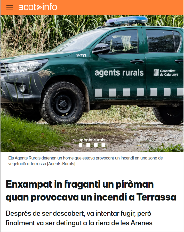 Marta_catalonia's tweet photo. No em vingueu amb martingales, ara ja som tots prou grandets com per empassar-nos allò de la "malaltia mental" i bla bla bla. Un piròman és un fill de la grandíssima puta, i aquests delictes s'haurien de castigar amb una severitat exemplar. Presó i treballs forçats netejant bosc. https://t.co/9WjfVZ7Z2Z