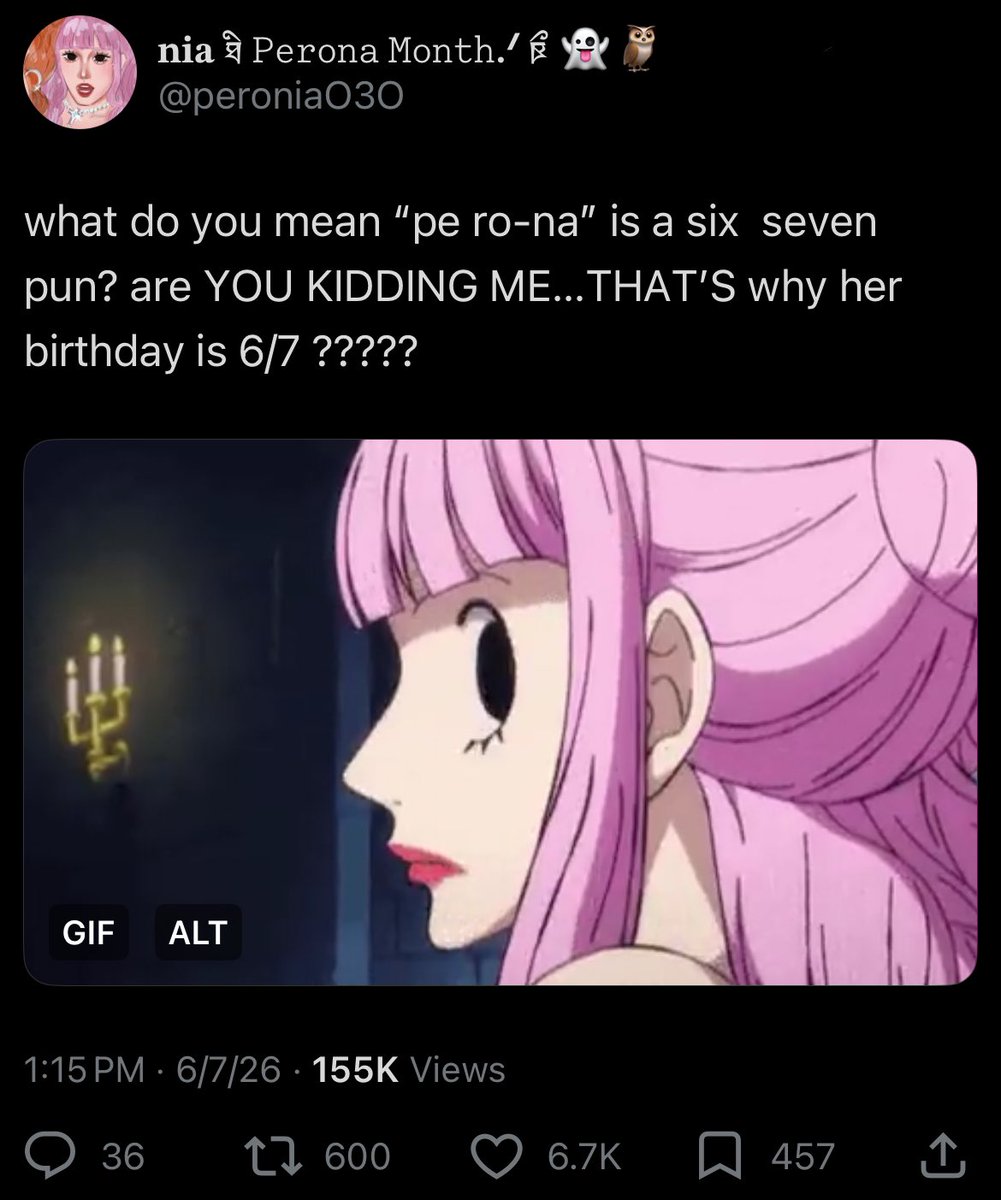 peroniao3o's tweet photo. “perona means 67”tweet posted on 6/7 getting 6.7k likes… https://t.co/OZaD4K89iy